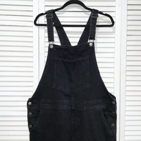 Old Navy O.G. Straight Black-Wash Jean Overalls Size 16 - Picture 2 of 5